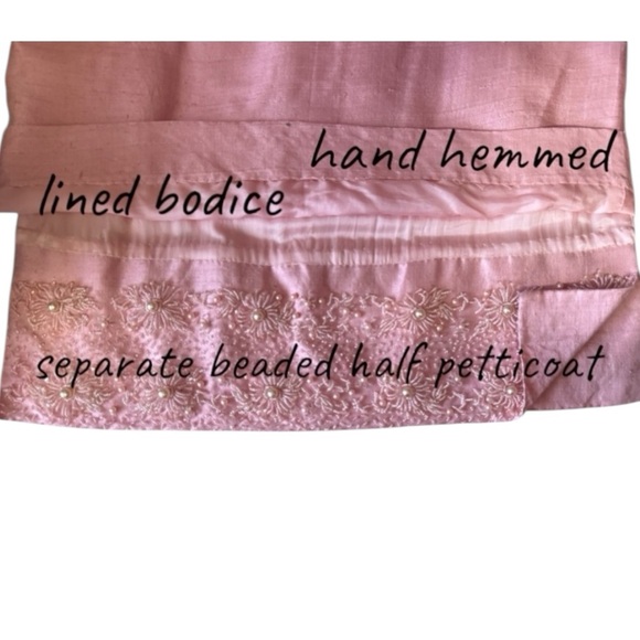 Vintage Hand-Beaded Pink Silk Cocktail Dress | Custom Couture Formal | MCM | - Picture 14 of 16